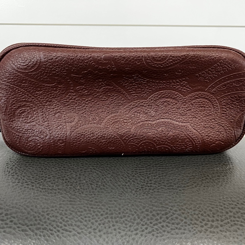NWT Robert Graham Men's Faux Leather Paisley Toiletry Brown Bag Retail $98